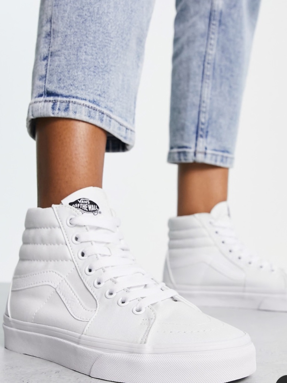 Vans White High-Top Canvas Sneakers for Women
